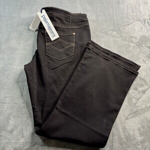 NWT PajamaJeans Women's Black Flare Leg Stretch Pants Size XL 38x30 Casual Chic